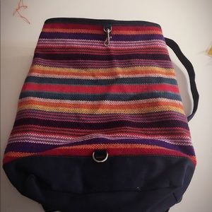 Handwoven backpack.